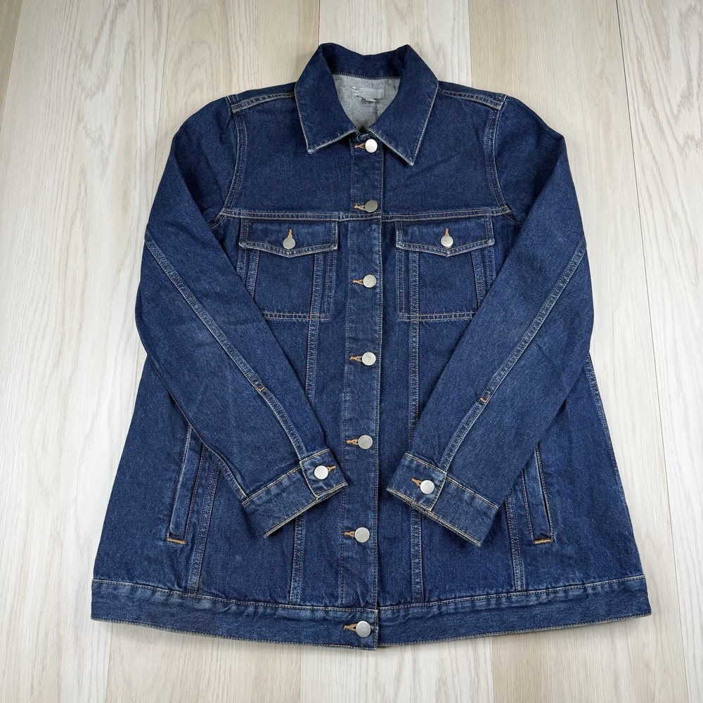 COS Denim Chore Jacket Heavyweight Button Up Shirt Blue Womens Size EUR 36 US 6